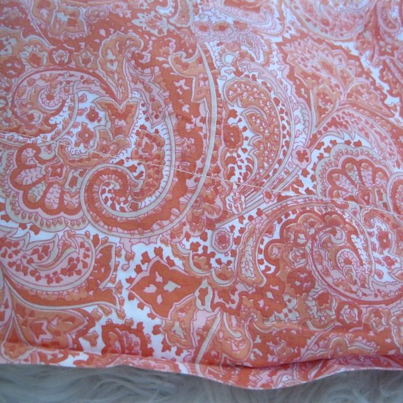 Ralph Lauren Harbor View Orange Paisley Twin Sheet - Picture 2 of 5